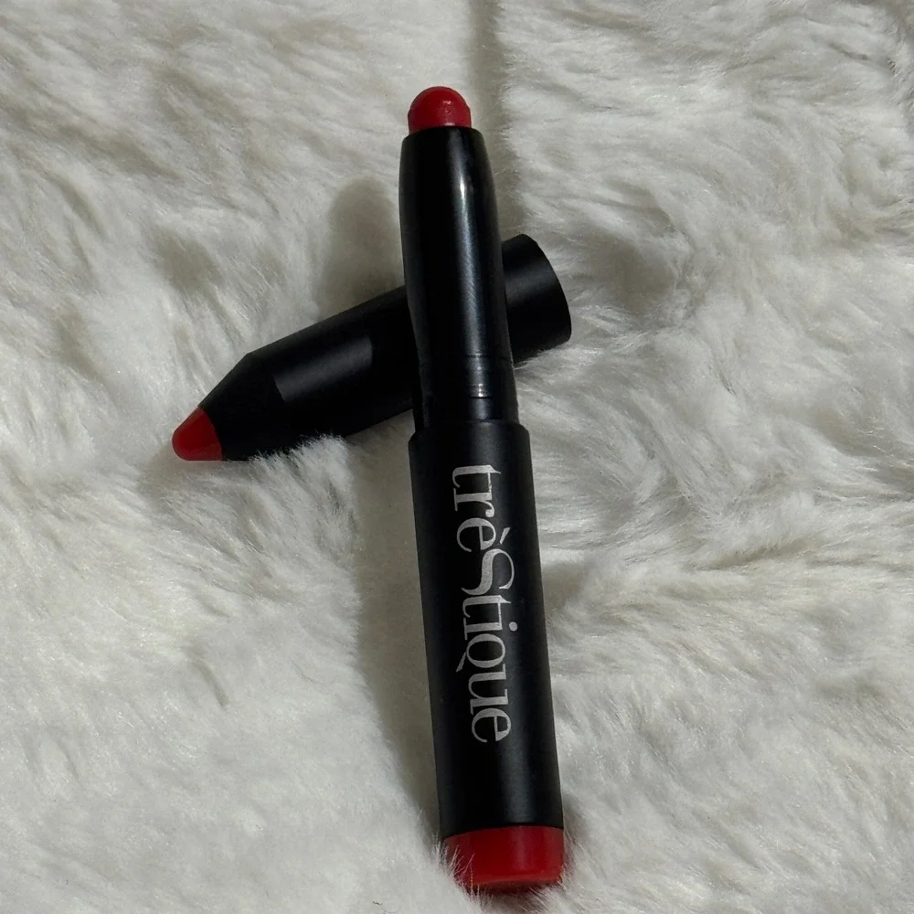 treStiQue Mini Matte Lip Crayon Chile Red‎ Travel Size .02 oz Makeup Lipstick